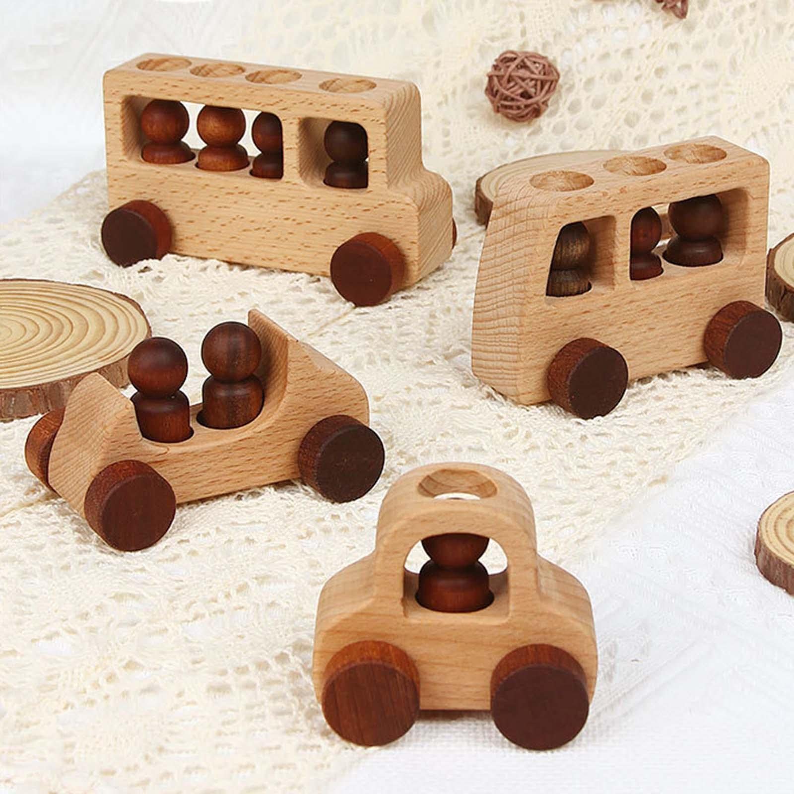 Amazon.co.jp: 車の形のスタックブロック教育木製スタッキングと就学前